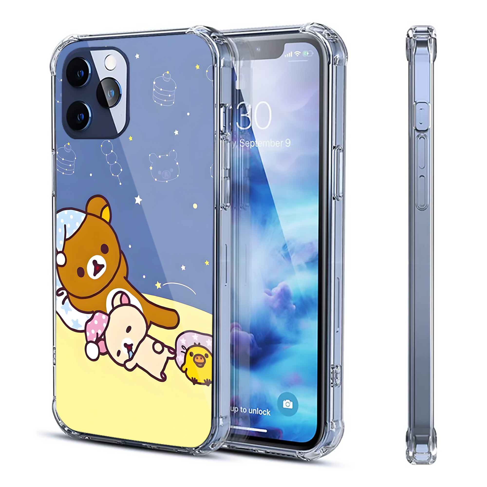 （画像用） リラックマ リラックマ キイロイトリ Rilakkuma Korilakkuma Kiiroitori 【iPhone 12シリーズ対応】透明スマホケース（クリアソフトケース）